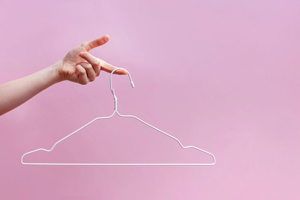 hanger with pink background