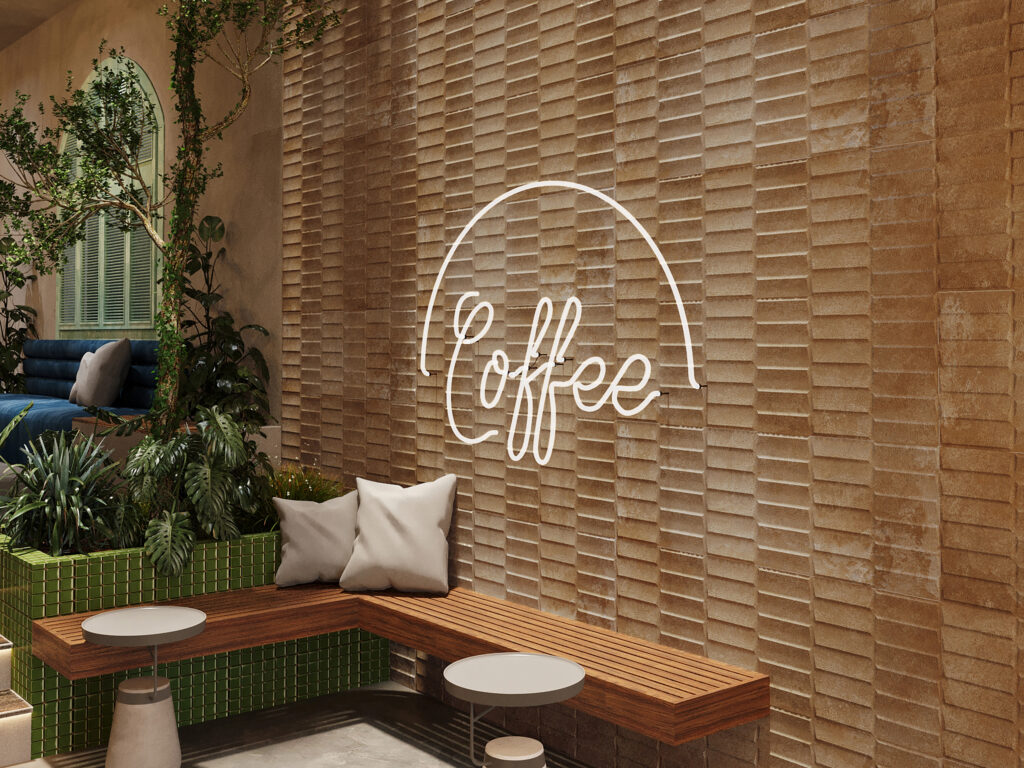 coffee sign in apartment living room
